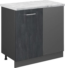 Szafka narożna czarny beton 86x60x81.6 r-line