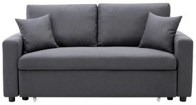 Kanapa 3-osobowa INIZOR z tkaniny, rozkładana – kolor antracytowy