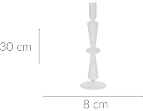 Szklany świecznik na nóżce, 30 cm