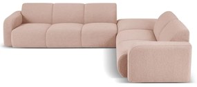 Różowy narożnik z materiału bouclé (prawostronny) Molino – Micadoni Home