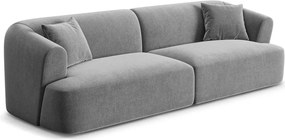Jasnoszara aksamitna sofa 255 cm Campi – Cosmopolitan Design