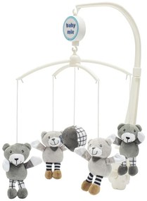 Baby Mix Karuzela nad łóżeczko Małe misie, szara