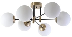 Lampa sufitowa w biało-złotym kolorze ze szklanym kloszem ø 15 cm Dolunay – Opviq lights