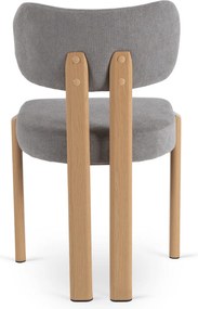 Krzesło Tapicerowane GRENADA Dąb/Szare Nowoczesne
