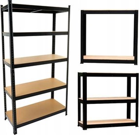 Regał Magazynowy P9030 | Czarny | 5 Półek | 90x30x180 cm