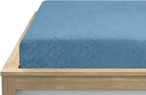 PrzytulneMieszkanie.pl Frotte prześcieradło EXCLUSIVE niebieskie 90 x 200 cm