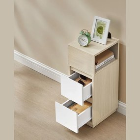 Szafka nocna ROBIN, 30x25x65cm, biała/beżowa Vasagle