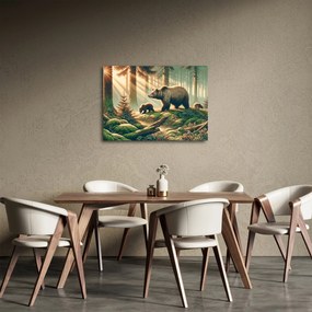 Obraz - Niedźwiedzie w lesie (70x50 cm)