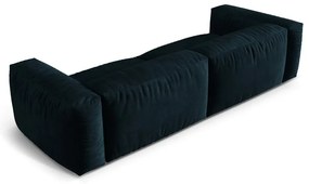 Ciemnoniebieska aksamitna sofa modułowa 320 cm Martina – Micadoni