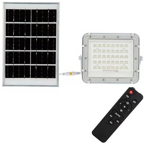 LED Zewnętrzny naświetlacz solarny LED/10W/3,2V IP65 6400K biały + pilot