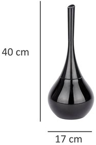 Pojemnik na szczotkę FLAKON BLACK + szczotka WC, WENKO