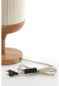 Lampa stołowa w naturalnym kolorze z tekstylnym kloszem (wysokość 50 cm) Dania – Light &amp; Living