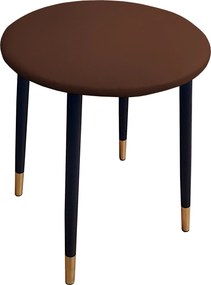 Taboret TRIX stelaż metalowy STOŁEK LOFT : Kolor nogi - Czarno-złota stożek, Kolor tkaniny - EKO-SKÓRA - 2D, Typ tkaniny - Eko-skóra