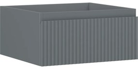 Mexen Rivel szafka łazienkowa podumywalkowa 50 cm, 1 szuflada, ryflowana , grafit mat - 91A20-05023-1-BF66
