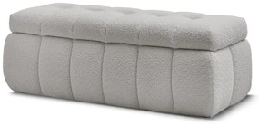 Jasnoszara ławka z materiału bouclé Mont Blanc – Bobochic Paris