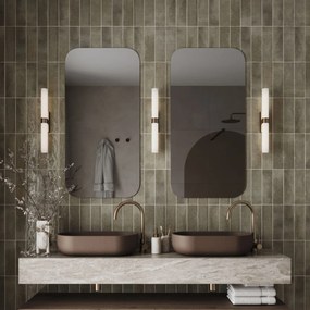 Lustro prostokątne bez ramy oszlifowane obracalne bez podświetlenia ROUND Classic LED | Różne rozmiary | Różne kolory szkła : Kolor tafli szkła - Grafit, Rozmiar - 80 x 160 cm