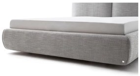 Szare tapicerowane łóżko dwuosobowe ze schowkiem i stelażem 180x200 cm Atesio – Meise Möbel