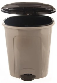 Brązowy plastikowy kosz na śmieci z pedałem 30 l – Orion