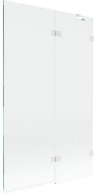 Mexen Lunar parawan nawannowy 2-skrzydłowy prawy 110 x 150 cm, transparent, biały - 897-110-100-20-00-P