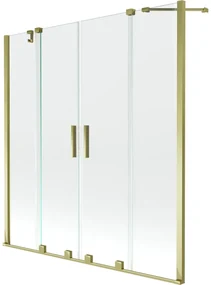 Mexen Velar Duo parawan nawannowy 2-skrzydłowy rozsuwany 140 x 150 cm, transparent, złoty - 896-140-000-02-50