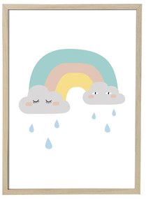 Plakat ścienny w naturalnej ramie Bloomingville Mini Saida Frame, 55x75 cm