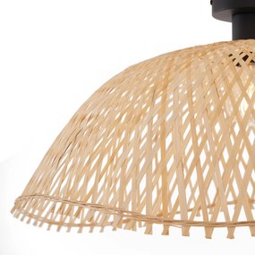 Lampa sufitowa w stylu art deco, czarna z naturalnym bambusem, 60 cm - Alka ArtDeco Oswietlenie wewnetrzne