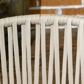 Outsunny Zestaw 2 Krzeseł Ogrodowych z Poduszkami Styl Boho Szare Metalowe Ramy Meble Ogrodowe Tarasowe 57x60x71cm | Aosom PL