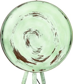 Lampa podłogowa w stylu vintage na bambusowym trójnogu zielona z miedzią - Barrel