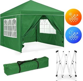 Automatyczny namiot ogrodowy 3x3 m z oknami Gardenia 4W-GR, zielony