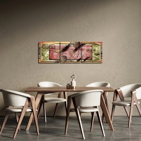 Abstrakcyjny obraz (z zegarem) (90x30 cm)