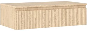 Mexen Rivel szafka łazienkowa podumywalkowa 90 cm z blatem, 1 szuflada, ryflowana , dąb - 91A20-09023-1-BFC81