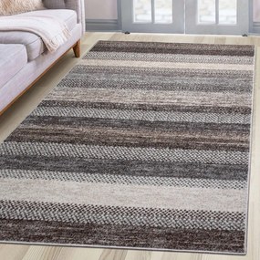 Dywan nowoczesny Perlage Pasy szaro-beżowy 80 cm x 150 cm