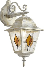Zewnętrzny lampion ścienny w stylu vintage beżowy ze starożytnym złotem IP44 - Antigua Down