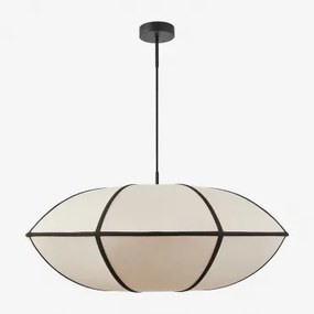 Lampa Sufitowa Lniana Patraix Czarna & Czarny Ø70 Cm Patraix - Sklum