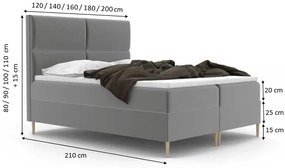 Łóżko kontynentalne TIMI - 140x200
