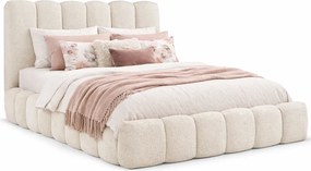 Kremowe łóżko tapicerowane chmurka 5 rozmiarów W6-N35