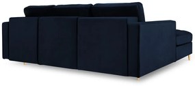 OUTLET Narożnik Rozkładany Lewostronny Granat Welur 240/175/96 Santo od Milo Casa