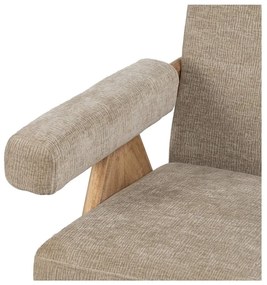 Beżowy fotel z tkaniny szenilowej Rest – Ixia