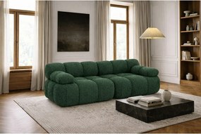 Sofa modułowa dwuosobowa, tkanina bukla Abriamo, Ciemnozielony, Selia