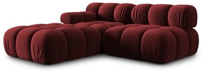 Czerwona aksamitna sofa 282 cm Bellis – Micadoni Home
