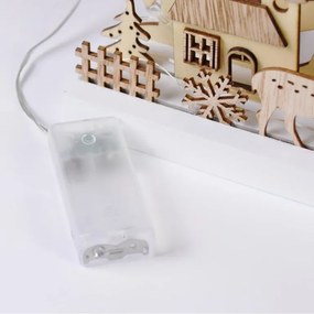 Drewniana dekoracja z leśnym krajobrazem, 10 diod, 3D