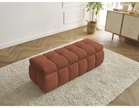 Ceglasta ławka z materiału bouclé Mont Blanc – Bobochic Paris