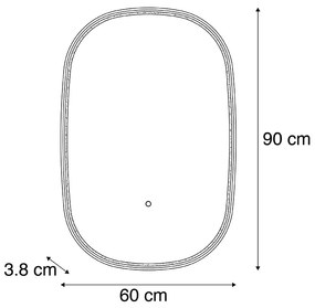 Lustro łazienkowe złote z diodą LED i ściemniaczem dotykowym owalne - Miral Nowoczesny Oswietlenie wewnetrzne