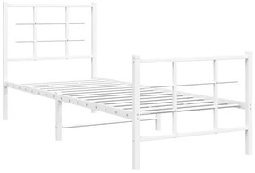 Białe pojedyncze łóżko metalowe 80x200 cm - Alester