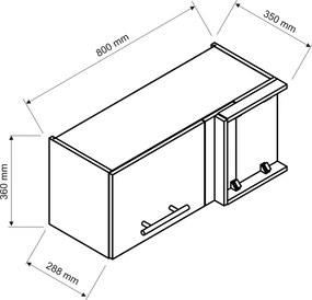 Górna szafka kuchenna narożna biała - Pergio 44X 60 cm