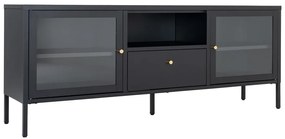 Czarna metalowa szafka pod TV 150x60x35 cm Dalby – House Nordic