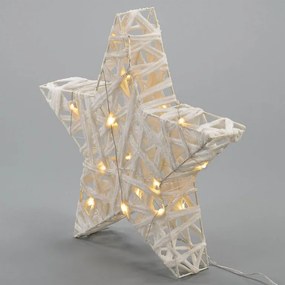 Gwiazda z brokatem, ciepła biel, 20 diod LED, Ø 30 cm