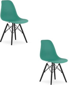 Krzesło Valora OSAKA ergonomiczne, zielono-czarne nogi do salonu x2