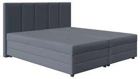 Łóżko tapicerowane z materacem sprężynowym i pojemnikiem na pościel ISABEL 160x200 szare