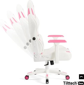 Krzesło gamingowe dla nastolatki Diablo X-Ray 2.0 Small Size, kolor biało-różowy